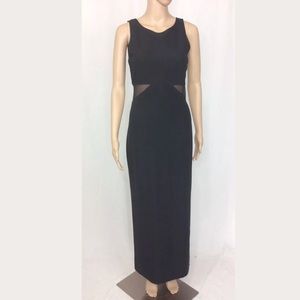 Vintage Long Stretchy Cut Out Mesh Maxi Long Dress